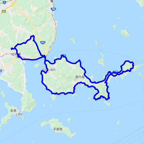 周防大島（すおうおおしま）1周コースの図