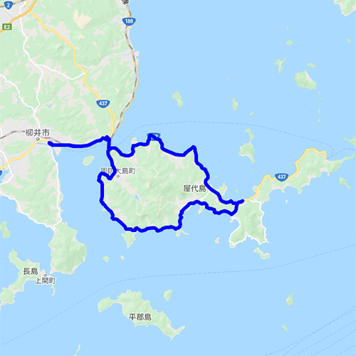 周防大島半周コースの図
