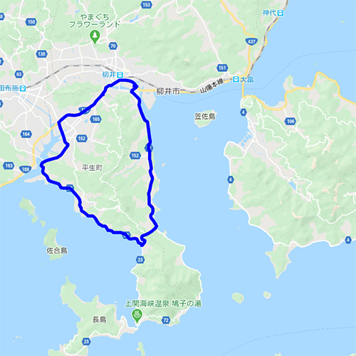 室津半島半周コースの図